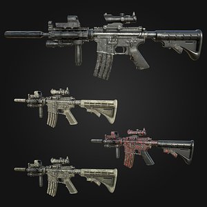 M4 Carbine Assault Rifle with Tactical Accessories and Skins