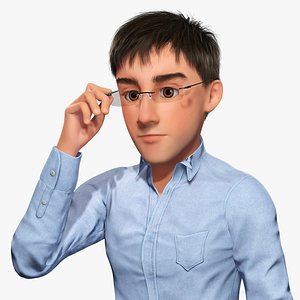 Intellectual Look with Glasses Stylized Professional Male Model classic