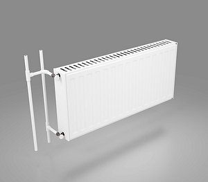wall-mounted heating radiator hot water 3D model