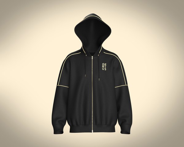 Mens Black And Gold Hoodie 3D