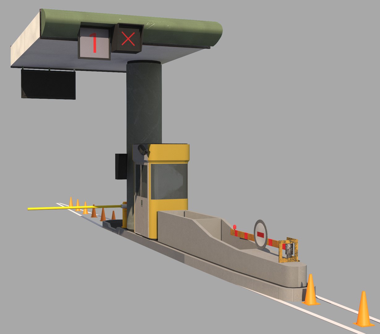 Highway Toll Gate 3D Model - TurboSquid 1276835