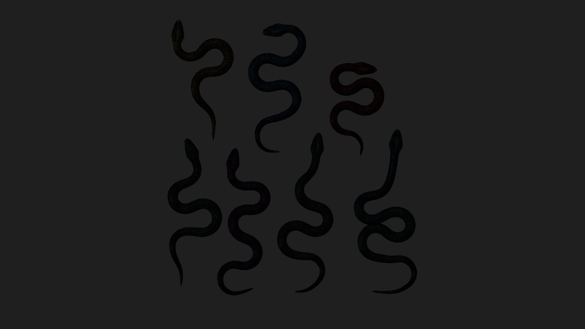 3D Several Snakes Model - TurboSquid 2140016