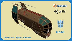 3D space ship patriot type