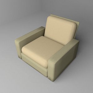 3D sofa single seater 1 model