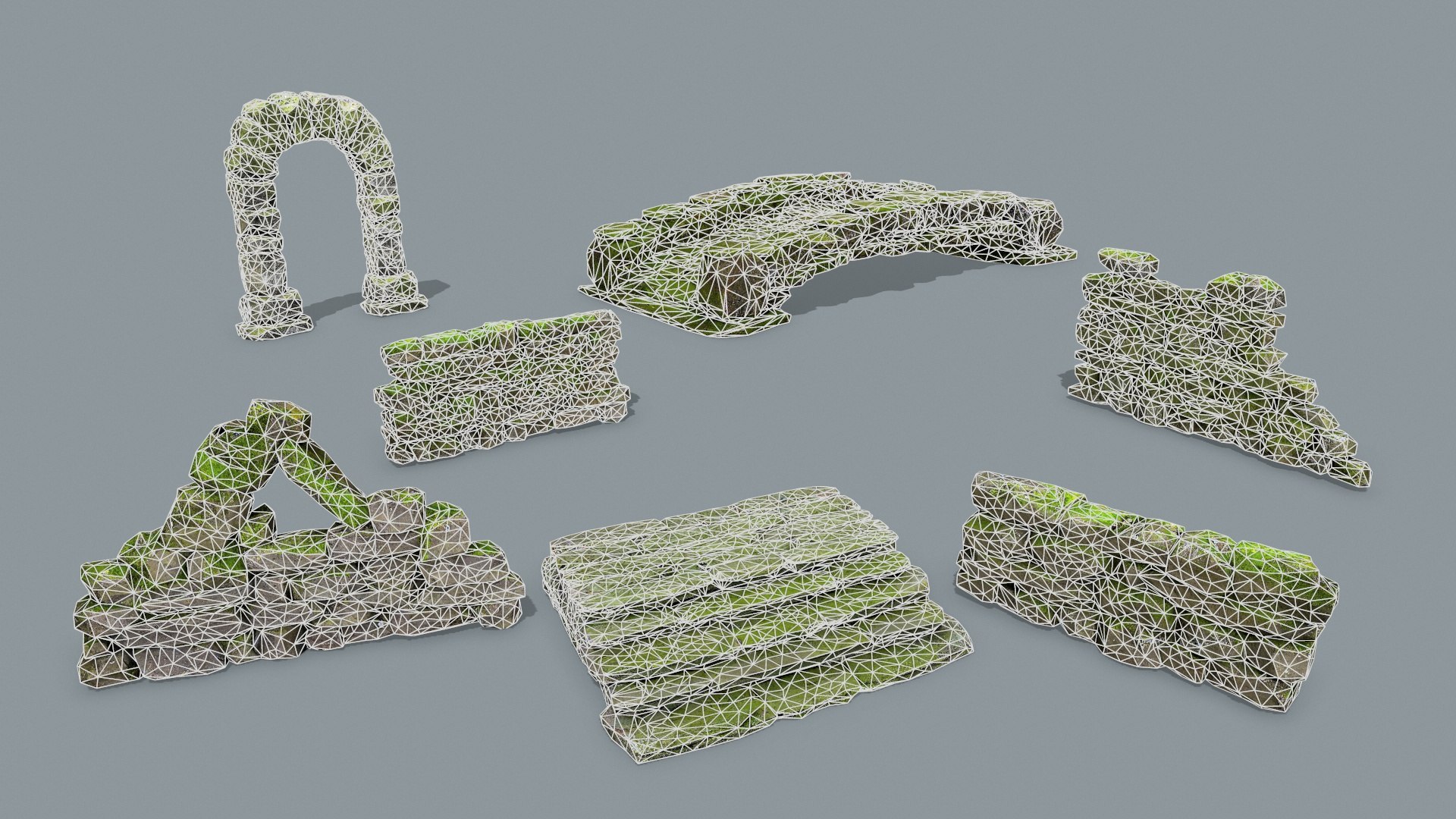 Ruin Set 3D Model - TurboSquid 2204402