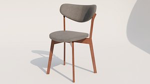 designer wooden fabric chair 3D model