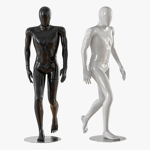 3D faceless walking mannequin model
