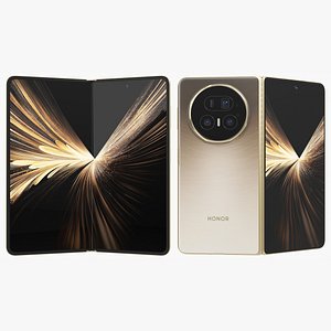 3D Honor Magic V5 Dawn Gold Animated