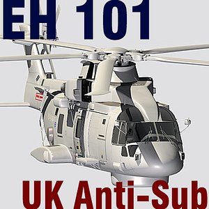 UK Navy EH-101 Merlin anti-submarine helicopter 3DS