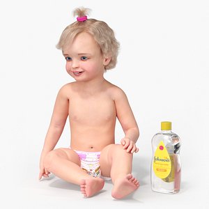 3D Baby and Johnsons Oil Bottle Fur