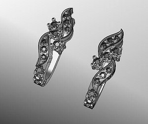 jewellery earrings ring 3D model