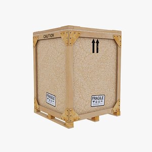 3D Wood OSB Crate