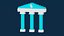 Bank icon pixel art style