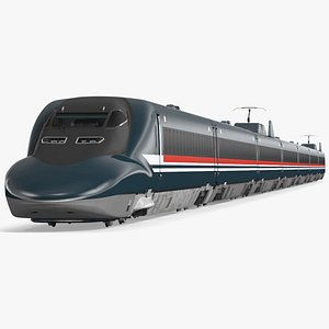3D High Speed Bullet Train Rigged for Maya