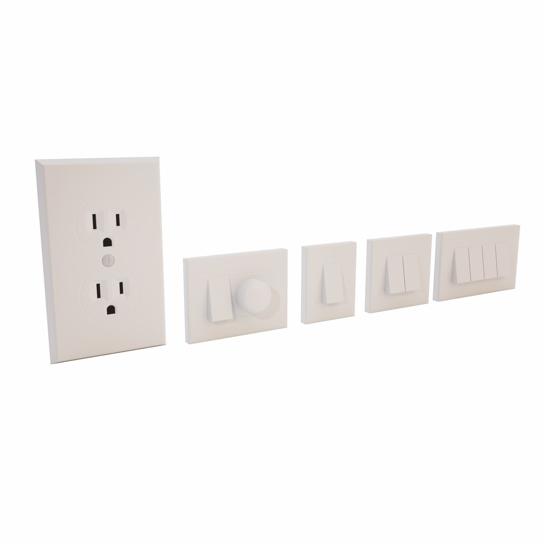 Electrical Outlets And Switches Lowpoly 3D Model - TurboSquid 2411671