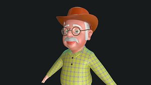 3D GrandFather Rigged Character