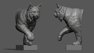 3D model Lynx walking bust