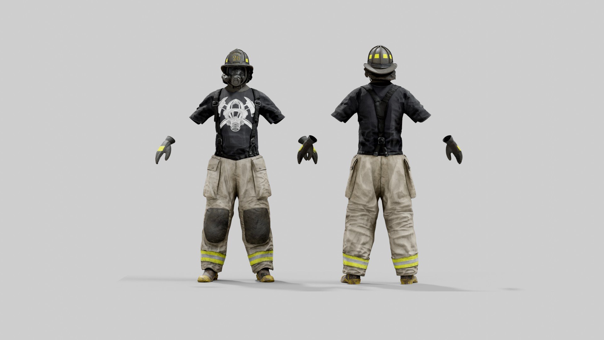 FIREFIGHTER Modern USA RIGGED Model - TurboSquid 1916336