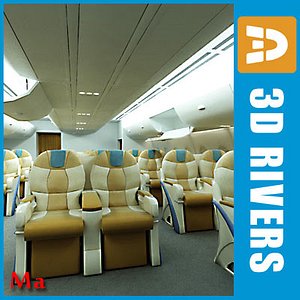 3d model airbus business class interior