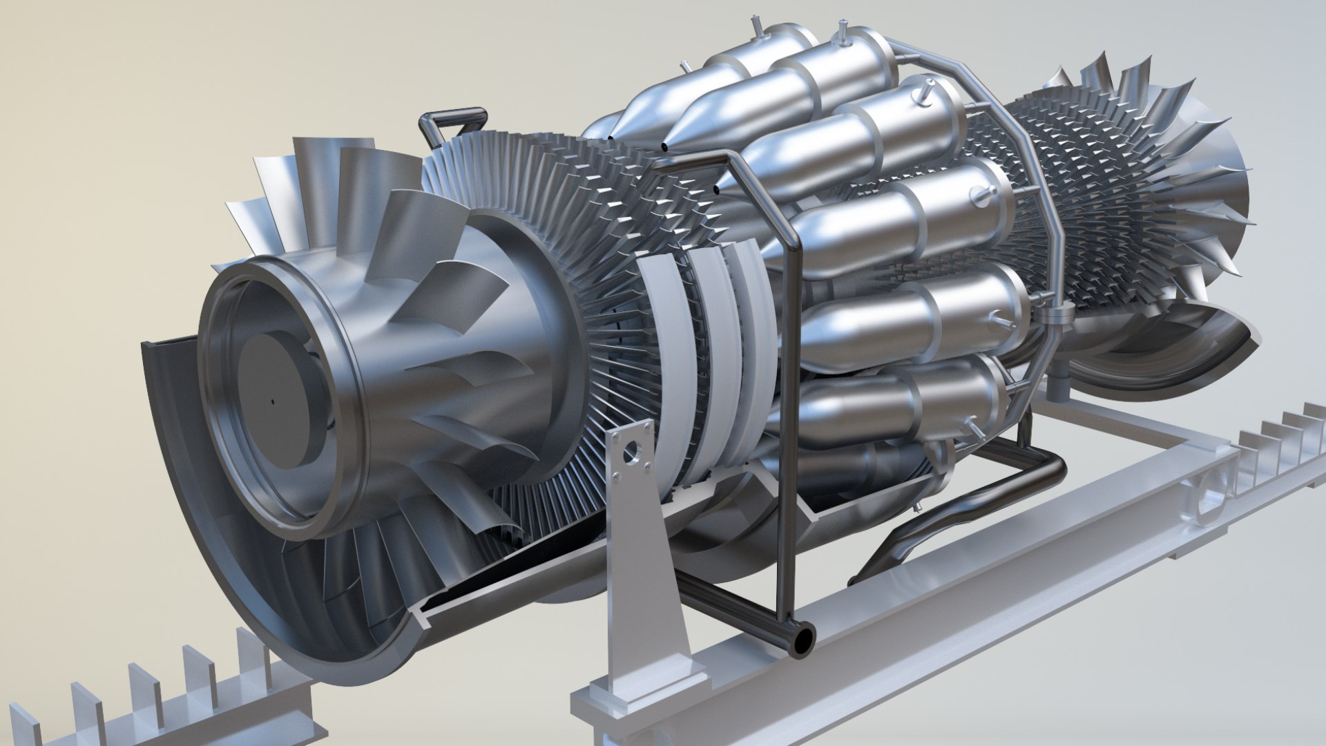 3D e9 gas turbine model - TurboSquid 1158970