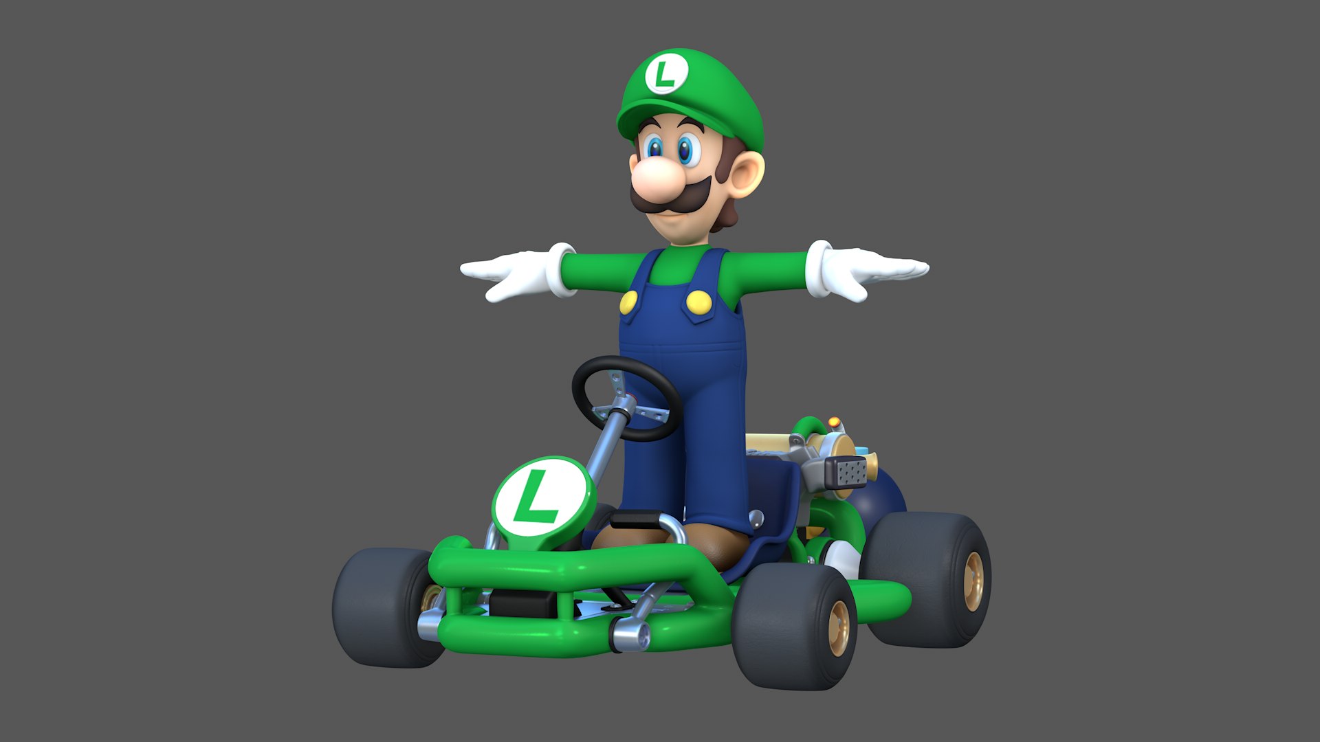 3D Luigi Mario Kart Tour TurboSquid 1455772