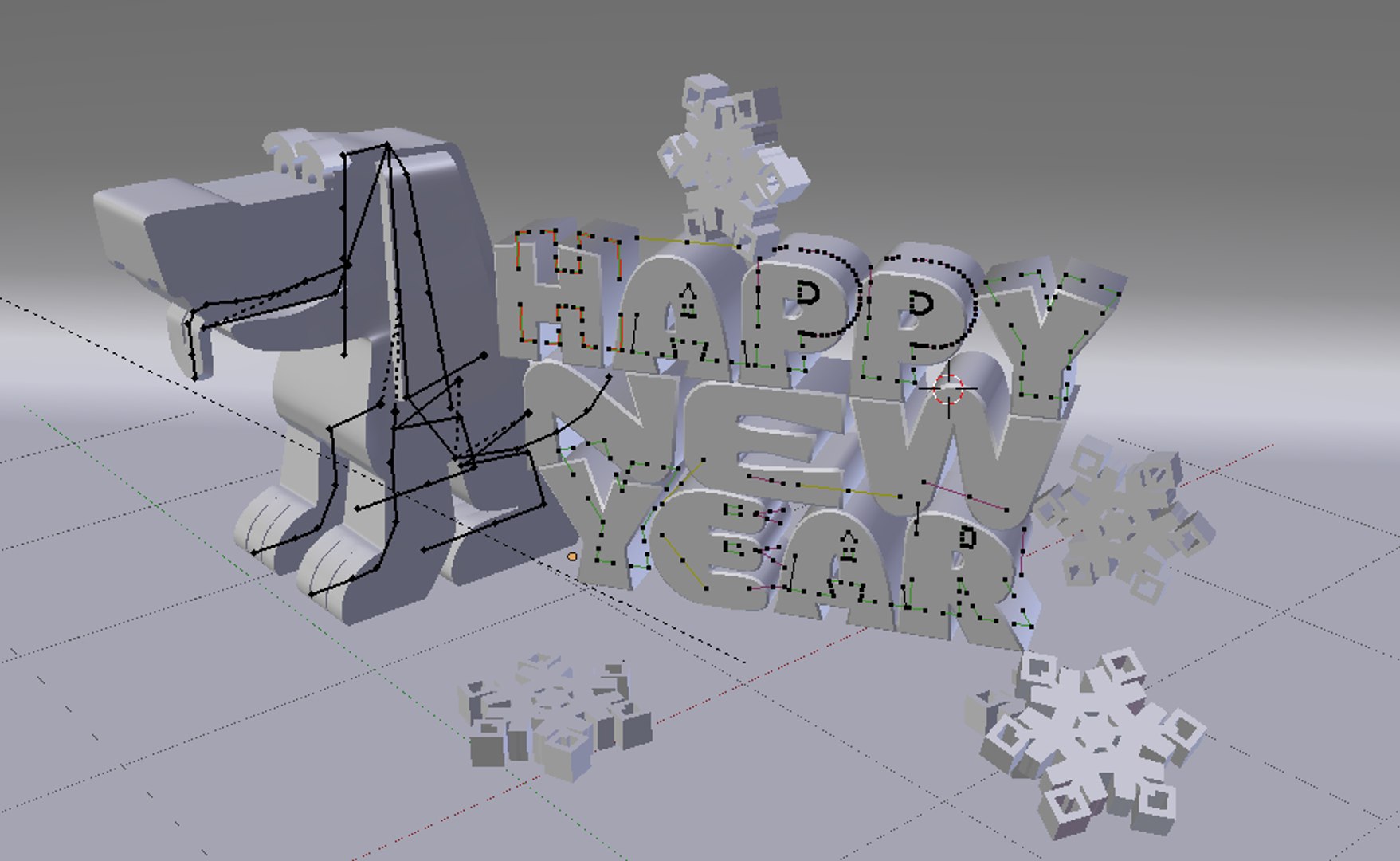 Happy new year 3D model - TurboSquid 1232021