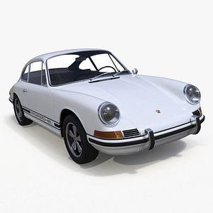 White Porsche 911 1968 Simplified 3D model
