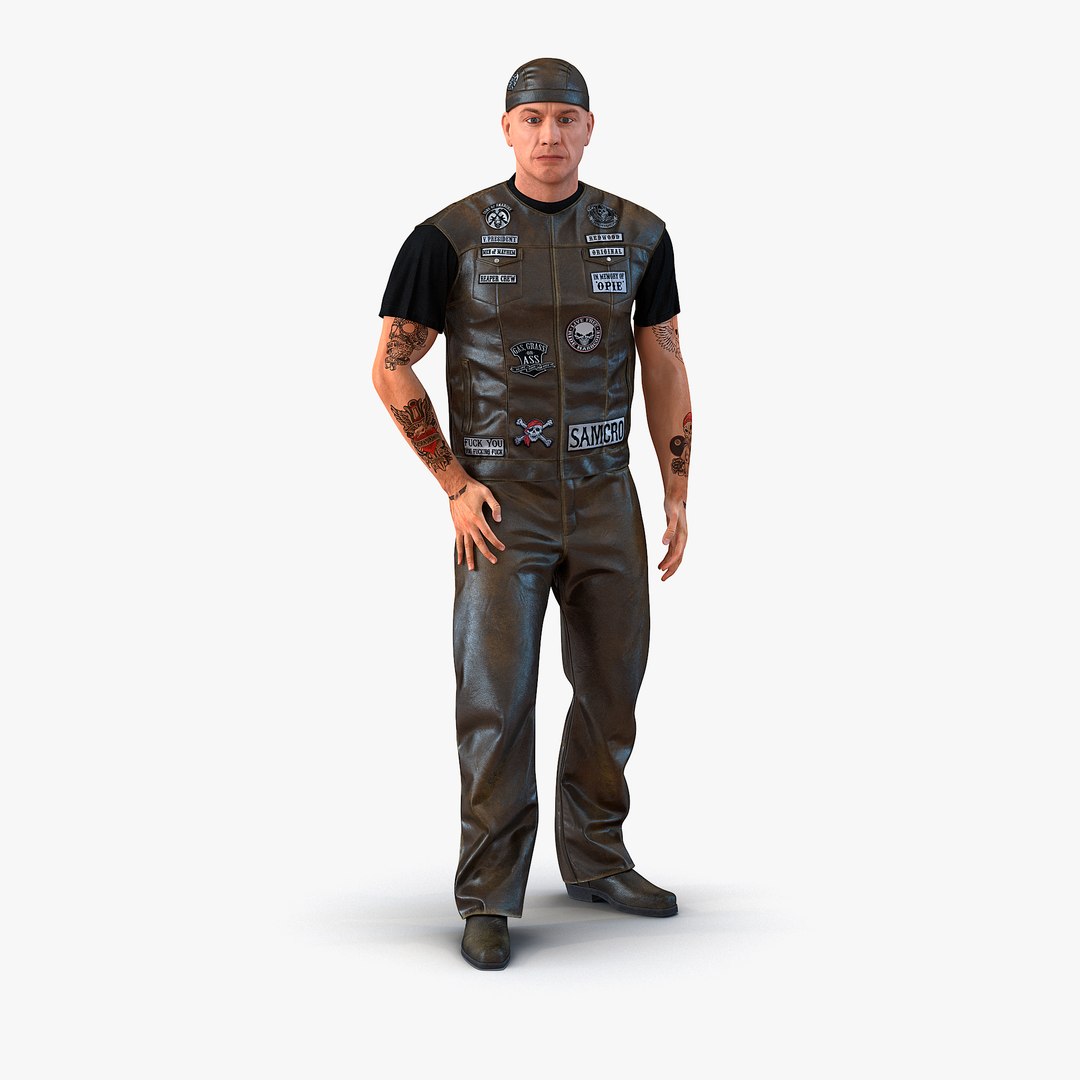 Biker Man Rigged 2 3D Model 3D model preview