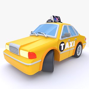 stylized cartoon taxi model