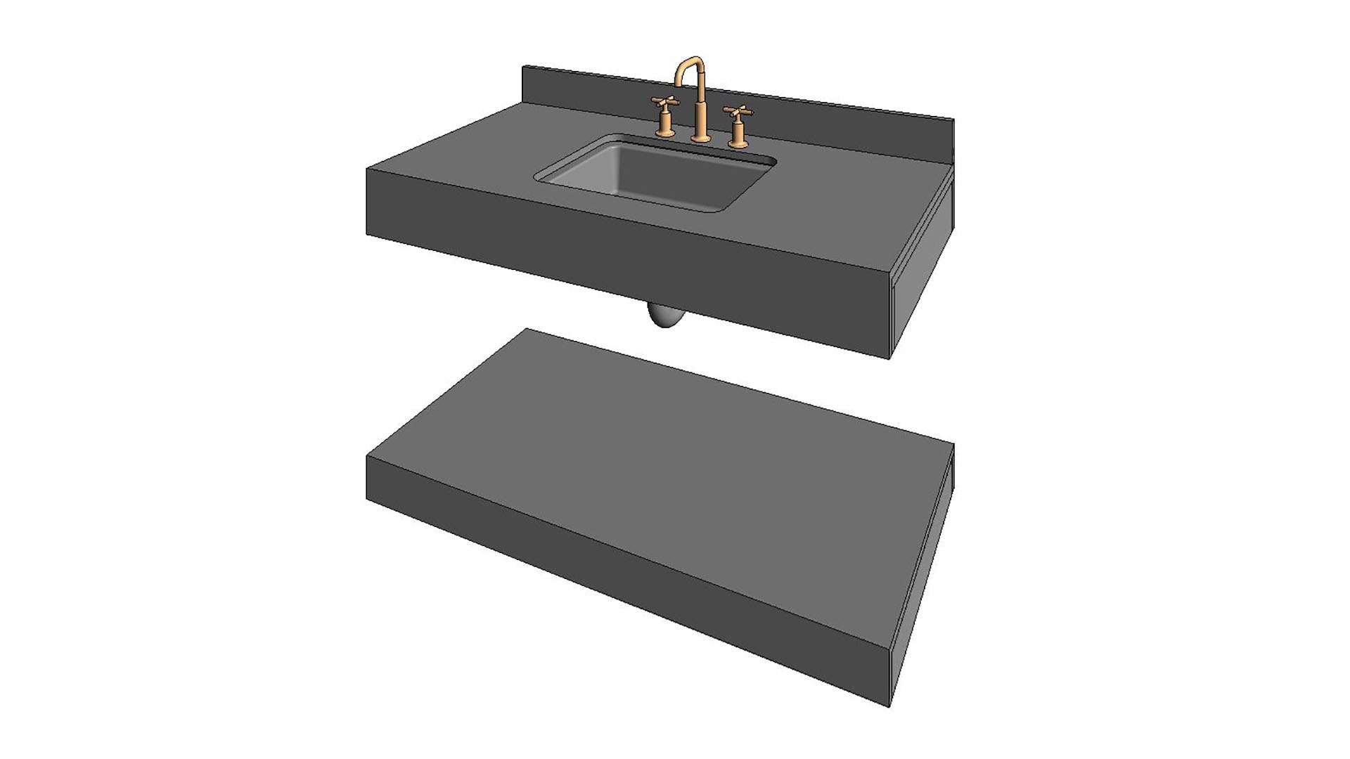 3D Model Bathroom Counter TurboSquid 1834107