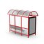 3D Red Bus Stop Station model