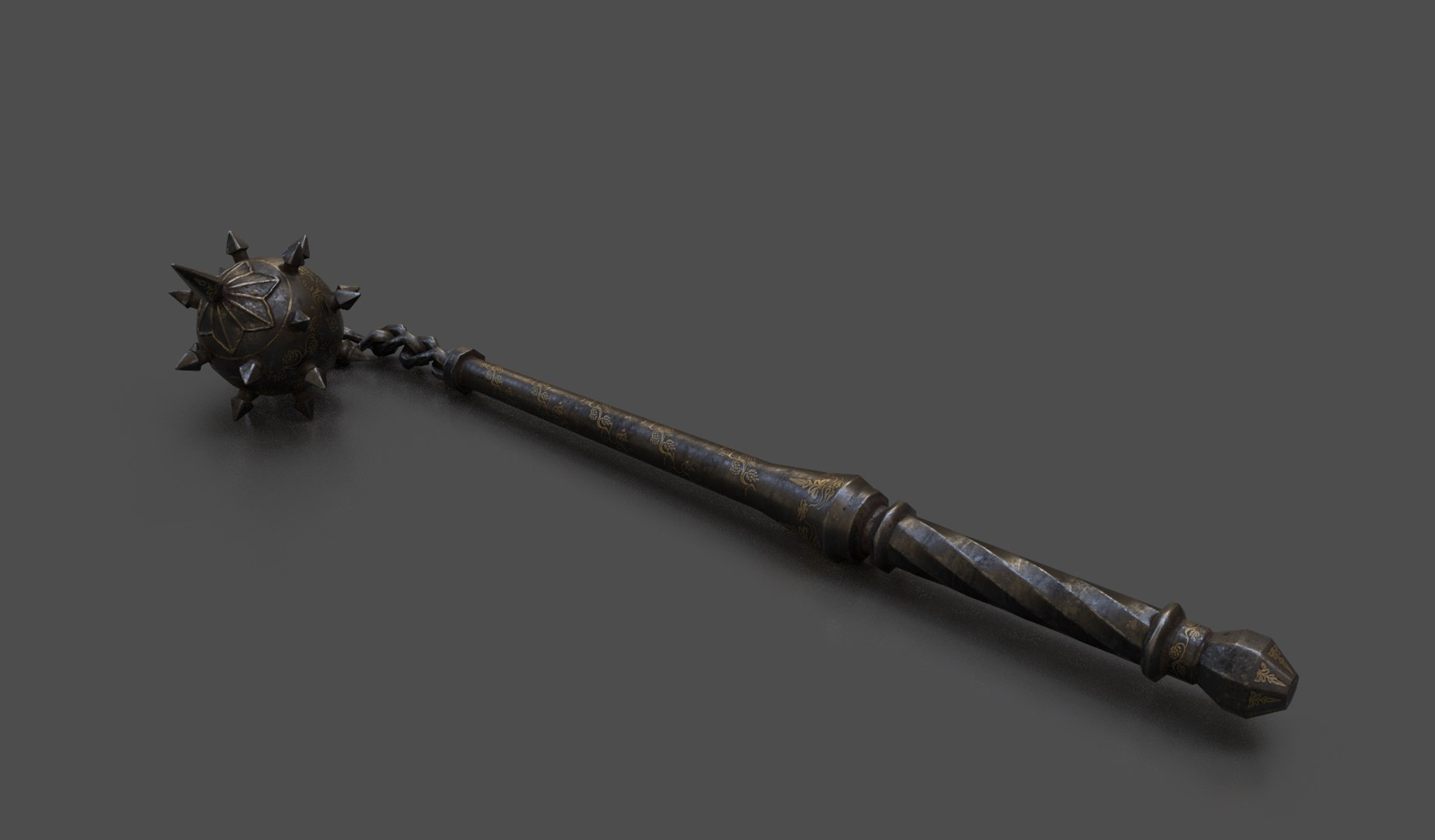 Antique Flail Model - TurboSquid 1191426