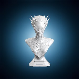 Alien Queen Bust 3D Print Model 3D model