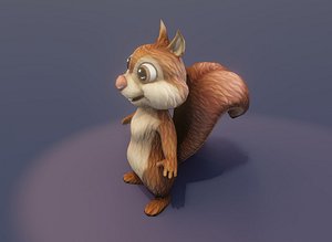 3D Cartoon Animated Squirrel 30 Animations 3D Model