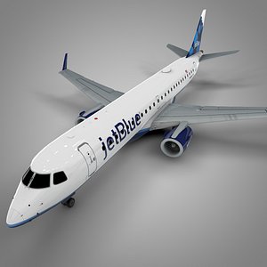 3D jetblue embraer190 l628 model