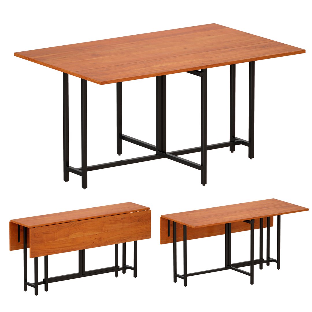 Origami Drop Leaf Rectangular Dining Table 3D Model TurboSquid 1729271
