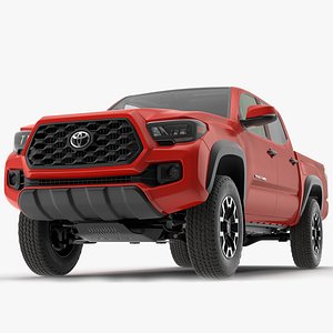 Toyota Tacoma TRD Off Road Red Metallic 2021 Rigged for Maya model