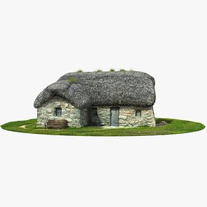 3d model medieval stone house