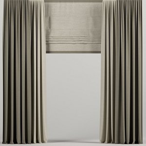 3D curtains brown roman