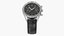 Chronometer Wrist Watch Leather Bracelet Black Dial