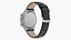 Chronometer Wrist Watch Leather Bracelet Black Dial