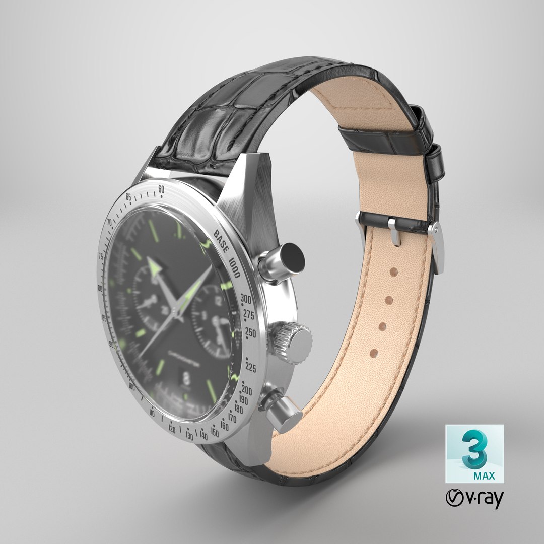 3D Chronometer Watch Closed Leather Bracelet Black Dial https://p.turbosquid.com/ts-thumb/vZ/1oUVsp/HJ/stemcell_max_vray_render/png/1722962332/1920x1080/fit_q87/768ae40fb0f765233259a1925ea7aa4e12e0444d/stemcell_max_vray_render.jpg