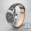 Chronometer Wrist Watch Leather Bracelet Black Dial