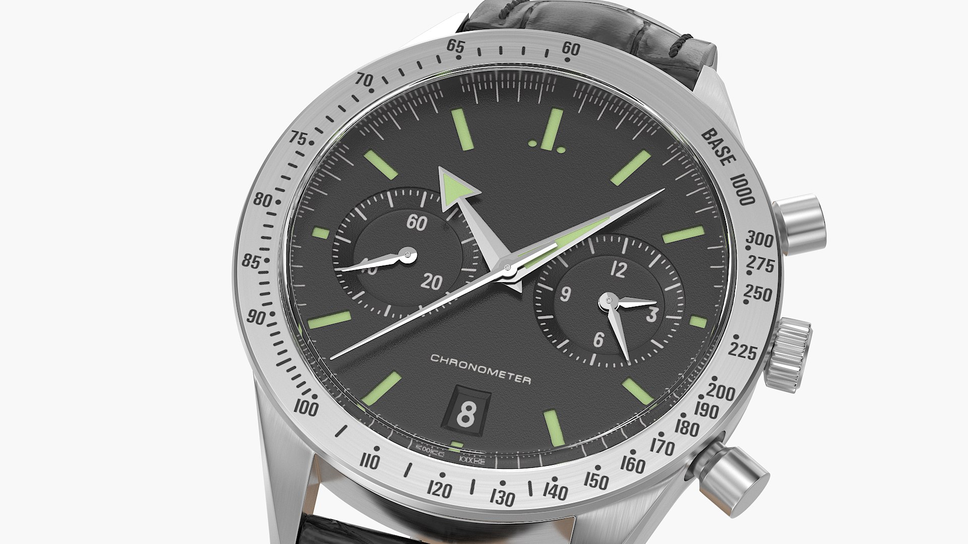 3D Chronometer Watch Closed Leather Bracelet Black Dial https://p.turbosquid.com/ts-thumb/vZ/1oUVsp/Ht/r2/png/1722785660/1920x1080/fit_q87/04d048f8caab014b7c221d0c7586cba55cc99e99/r2.jpg
