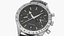 Chronometer Wrist Watch Leather Bracelet Black Dial