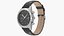 Chronometer Wrist Watch Leather Bracelet Black Dial