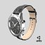 Chronometer Wrist Watch Leather Bracelet Black Dial