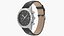 Chronometer Wrist Watch Leather Bracelet Black Dial