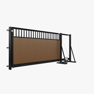 Sliding gate with combined grid
