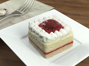 3D cake strawberry cherry model
